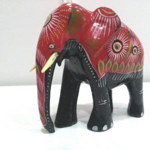 Wooden Elephant (Batik Style) Ornament 4.5 inch
