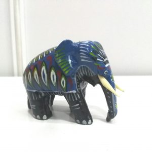 Wooden Elephant (Batik Style) Ornament 2.5 inch