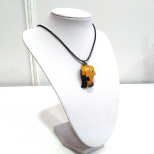Coconut shell elephant pendant & necklace
