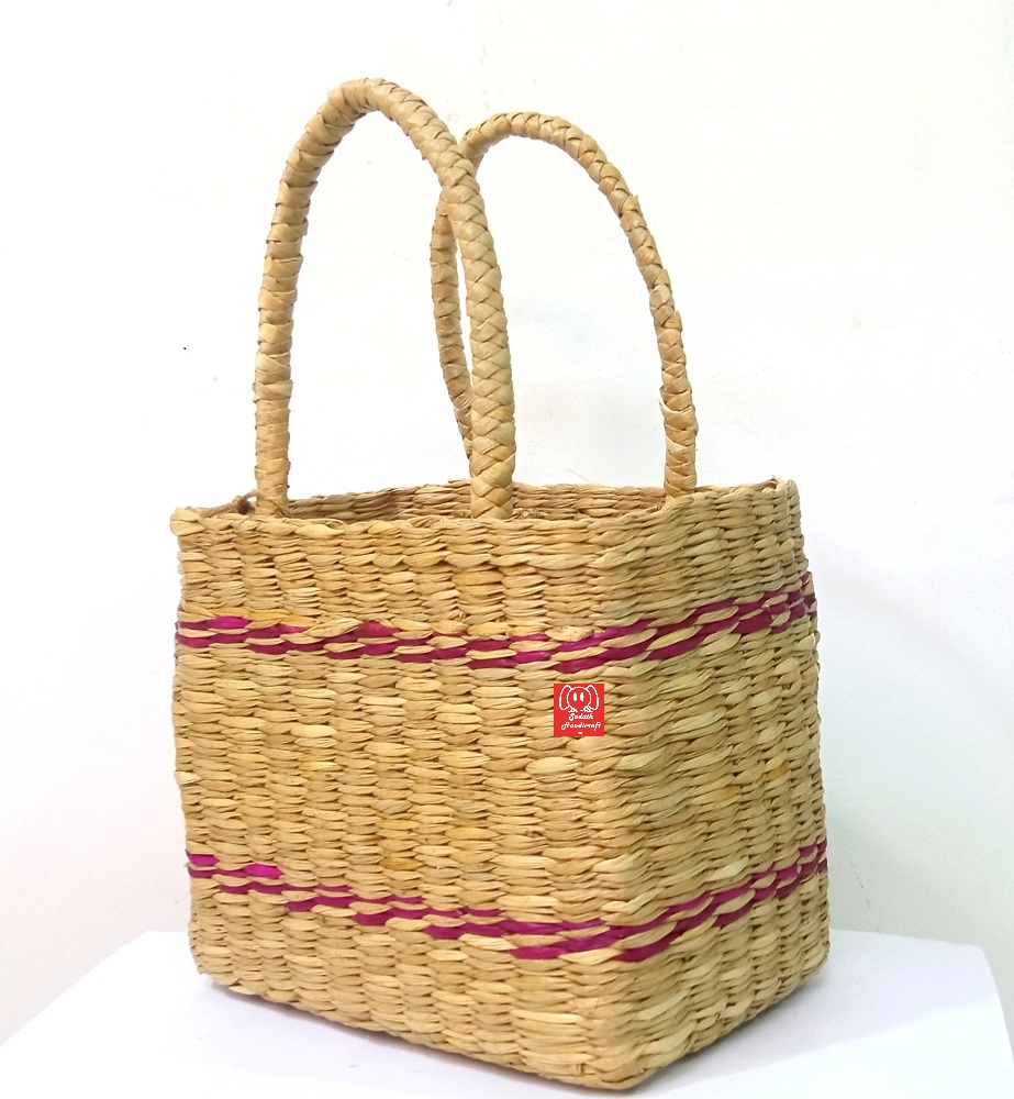 Pan kola Hand Bag Eco Friendly Handmade Natural Women Handle Bags Woven Handbag, Beach Bag